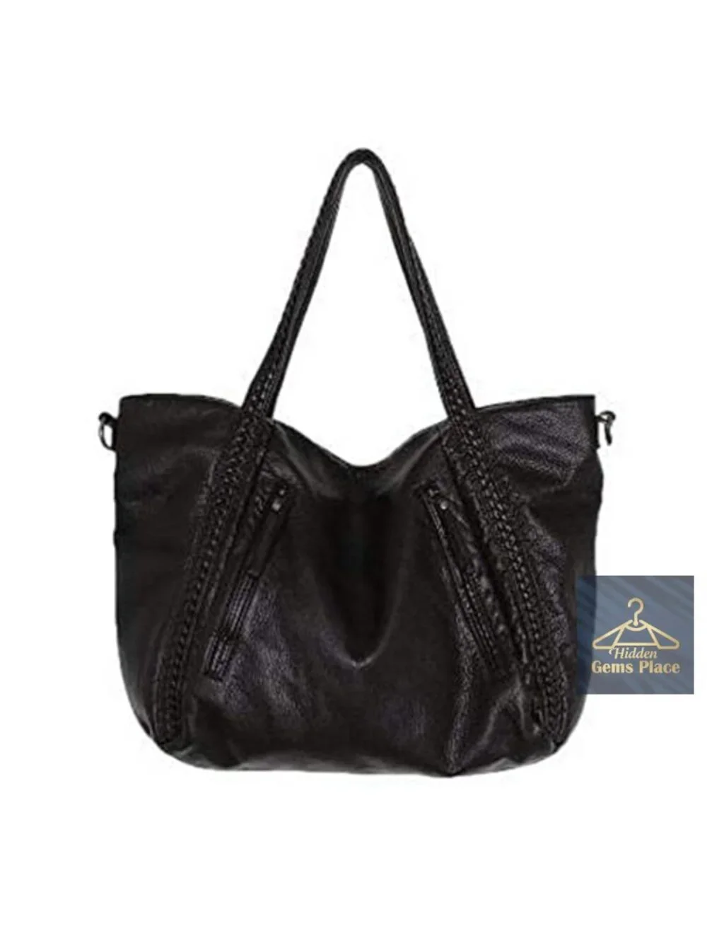 Extra Large Slouchy Hobo Tote Bag Multi-pockets Soft Faux Leather Shoulder Bag
